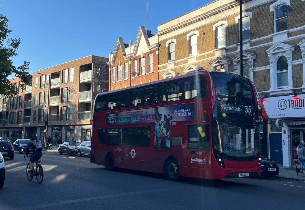 A bus on Acre Lane, where Lambeth Council are proposing a new bus priority corridor.